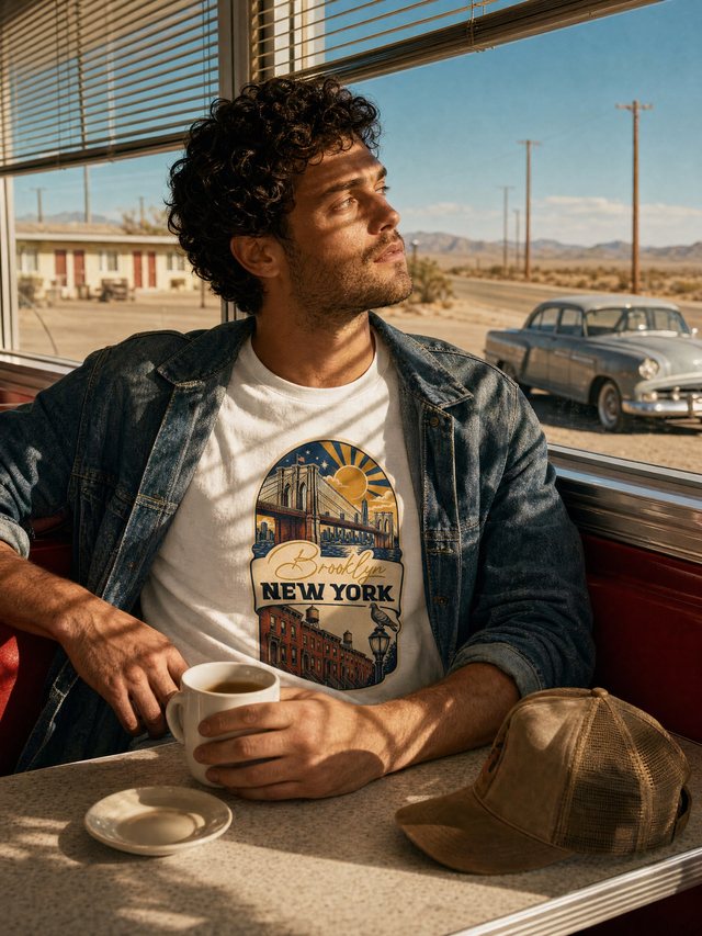 Brooklyn, NY — Men's Classic T-Shirt in White